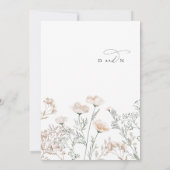 エレガントなチャーム モノグラム 緑の野生の花 ウェディング 招待状 (裏面)