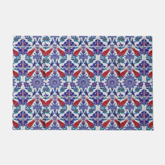 エレガントなチューリップとローズの花の写真撮影 ドアマット (正面)