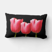エレガントなチューリップのトリオの絵画 ランバークッション (裏面)