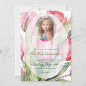 エレガントなチューリップの初聖体拝領 招待状 (正面)