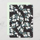 エレガントなチューリップの花模様 黒背景 シーズンカード (正面/裏面)