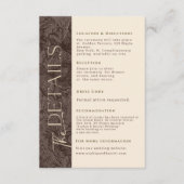 エレガントなチョコレートモカの結婚式詳細カード エンクロージャーカード (正面)