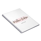 エレガントなチーク ブラッシュ ピンク ゴールド グリッター ヘアスタイリスト ノートブック (右側)