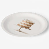 エレガントなティアードホワイトフラワーケーキ ブライダルシャワー ペーパープレート (アングル)