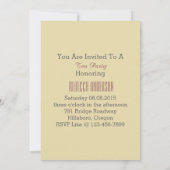 エレガントなティーカップの春のヴィンテージのお茶会 招待状 (裏面)