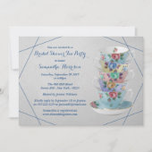 エレガントなティーカップ ブライダルシャワー 招待状 (正面)