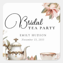 エレガントなティーパーティーのブライダルシャワー