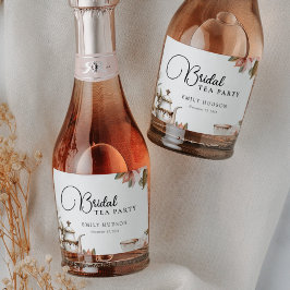 エレガントなティーパーティーのブライダルシャワー スパークリングワインラベル