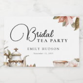 エレガントなティーパーティーのブライダルシャワー スパークリングワインラベル (シングルラベル)