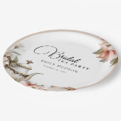 エレガントなティーパーティーのブライダルシャワー ペーパープレート (アングル)