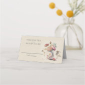 エレガントなティーパーティー フラワーブライダルシャワー プレイスカード (正面)
