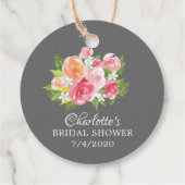 エレガントなティーブライダルシャワーギフトタグ フェイバータグ (裏面)