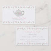 エレガントなティーポットの茶カフェの名刺 名刺 (正面/裏面)