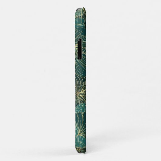 エレガントなティールゴールド花の葉シックでスタイリッシュ Case-Mate iPhoneケース (裏面/右)