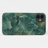 エレガントなティールゴールド花の葉シックでスタイリッシュ Case-Mate iPhoneケース (裏面(横))