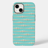 エレガントなティール&パールネックレスiPhoneケース Case-Mate iPhoneケース (裏面)