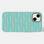 エレガントなティール&パールネックレスiPhoneケース Case-Mate iPhoneケース (裏面 (横))