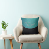 エレガントなティール（緑がかった色）および黒い装飾用クッション クッション (椅子)