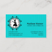 エレガントなティール（緑がかった色）のカップケーキの女性 名刺 (裏面)