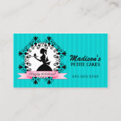 エレガントなティール（緑がかった色）のカップケーキの女性 名刺 (正面)