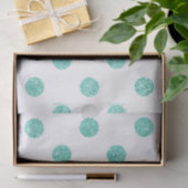 エレガントなティール(緑がかった色)のグリッターの水玉模様パターン 薄葉紙 (ギフト)