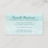 エレガントなティール(緑がかった色)の水彩画の名刺- 名刺 (裏面)