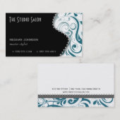 エレガントなティール（緑がかった色）の渦巻形のな渦巻の名刺のテンプレート 名刺 (正面/裏面)