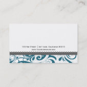 エレガントなティール（緑がかった色）の渦巻形のな渦巻の名刺のテンプレート 名刺 (裏面)