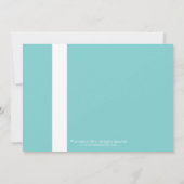 エレガントなティール（緑がかった色）の青く白いリボンのブライダルシャワー 招待状 (裏面)