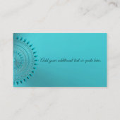 エレガントなティール(緑がかった色)の青緑の曼荼羅 名刺 (裏面)