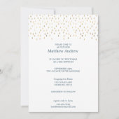 エレガントなティール(緑がかった色)及び金ゴールドの雨滴バルミツワー 招待状 (正面)