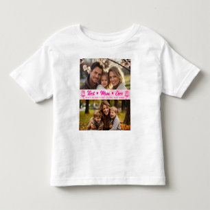 エレガントなテキストの写真 母の日 水彩 ピンク トドラーTシャツ