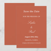 エレガントなテラコッタの結婚式 Save the Date セーブザデート (正面/裏面)