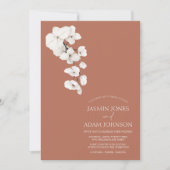 エレガントなテラコッタ オーチッド ウェディング 招待状 (正面)