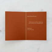 エレガントなテラコッタ フラワーズ | オーダーメイド ウェディング サンキューカード (内部)