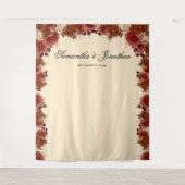 エレガントなテラコッタ フラワー ウェディング バックドロップ タペストリー (正面)