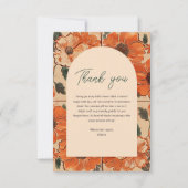 エレガントなテラコッタ ボーホー ブライダルシャワー サンキューカード (正面)