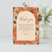 エレガントなテラコッタ ボーホー ブライダルシャワー サンキューカード (スタンド正面)