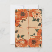 エレガントなテラコッタ ボーホー ブライダルシャワー サンキューカード (裏面)