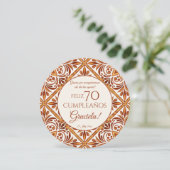 エレガントなテラコッタ メキシカン タラベラ 語り尽くせない感謝 招待状 (スタンド正面)