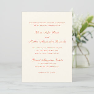 エレガントなテラコッタ モダンクラシック ウェディング 招待状