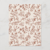 エレガントなテラコッタ ヴィンテージ フラワー ウェディング エンクロージャーカード (裏面)