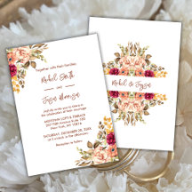 エレガントなテラコッタ 水彩 フラワーズ オータム