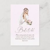 エレガントなテンダーピンクのブライダルシャワー レシピ エンクロージャーカード (正面)