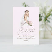 エレガントなテンダーピンクのブライダルシャワー レシピ エンクロージャーカード (スタンド正面)