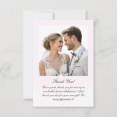 エレガントなテンダーピンクの写真付き ブライダルシャワーのお礼 サンキューカード (正面)