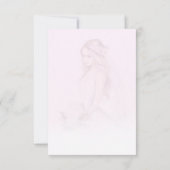 エレガントなテンダーピンクの写真付き ブライダルシャワーのお礼 サンキューカード (裏面)