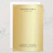 エレガントなテンプレート ゴールド モダン ミニマル シンプル 便箋 (正面/裏面)