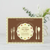 エレガントなテーブルセッティングの感謝祭招待状 招待状 (スタンド正面)