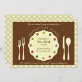 エレガントなテーブルセッティングの感謝祭招待状 招待状 (正面/裏面)
